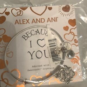 Alex and Ani Silver 'Because I Love You' Sister Charm Bangle